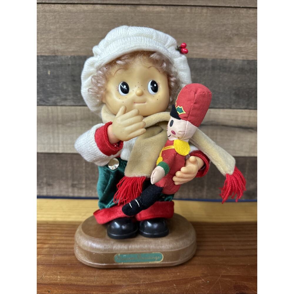 Vintage Telco MOTION-ette Christmas Musical Animated Small Fry With Toy Soldier